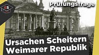 Scheitern der Weimarer Republik Ursachen und Grundzüge - Weimarer ...