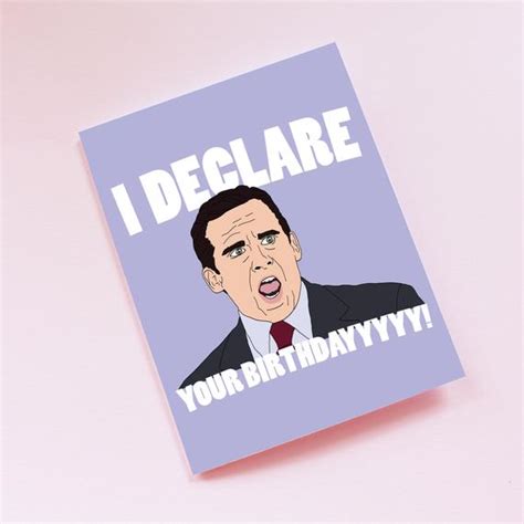 You don't have to get your gift cards from amazon directly, although that's likely to be where you'll find the greatest range of options. The Office Birthday Card Michael Scott 'I Declare | Etsy