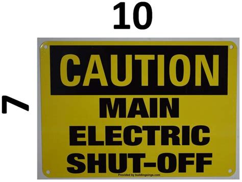 HPD SIGN CAUTION MAIN ELECTRIC SHUT OFF SIGN Aluminum HPD Sign HPD