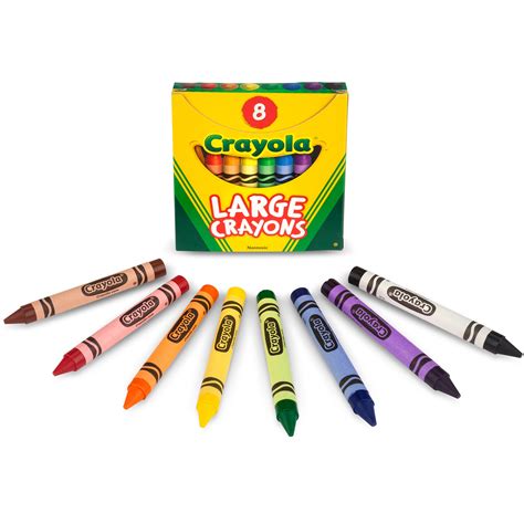Crayola 8 Count Large Crayons Assorted 8 Box Mac Papers Inc