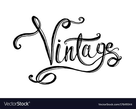 Lettering Word Vintage Royalty Free Vector Image