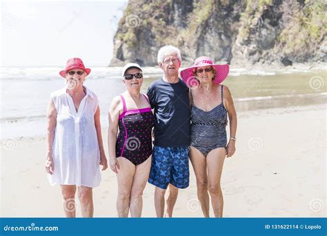 Two Mature Senior Woman On The Beach Stock Photo Image Of Beautiful