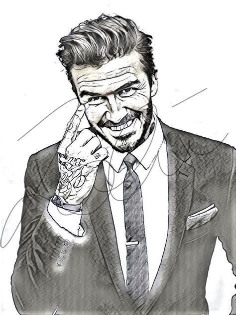 David Beckham Sketch Print Beckhamsketch1 David Beckham Cute