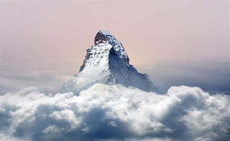 Wallpaper Mountain Clouds Peak Snowy Hd Widescreen High