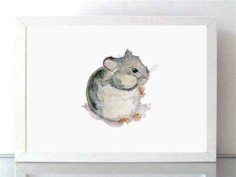 Hamster Art Hamster Watercolor Painting Giclee Print Etsy