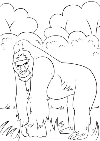 supercoloring gorilla coloring pages