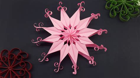 Colors Paper Diy Quilling 3d Paper Snowflakes Christmas Tree