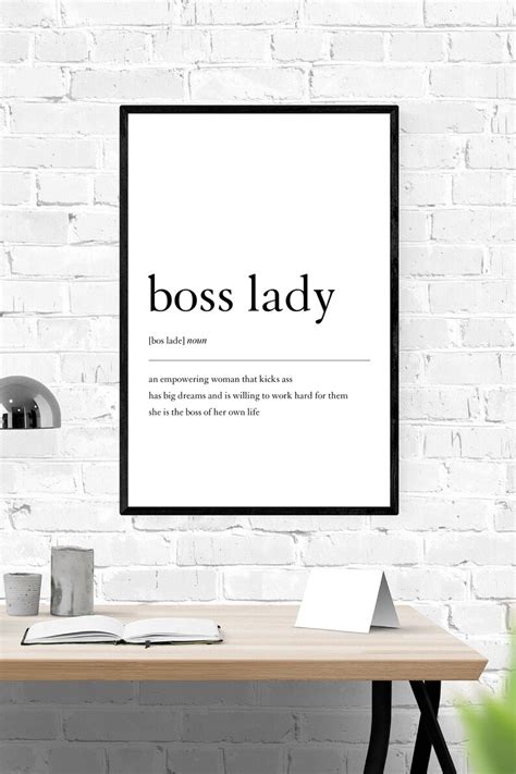 Boss Lady Printable Wall Art Boss Lady Definition Boss Babe Etsy Canada