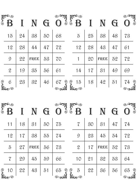 Bingo Cards 1000 Cards 4 Per Page Instant Pdf Download Etsy Bingo