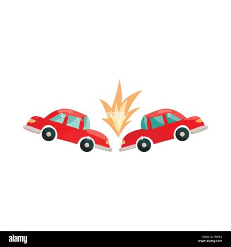 Car Accident Icon Cartoon Style Stock Vector Image And Art Alamy