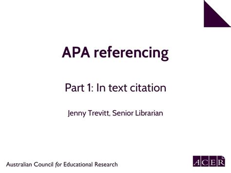 Apa 6th Edition Referencing Part 1 In Text Citation