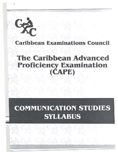 Pdf Cape Communication Studies Syllabusmodules 1 And 2 Carla