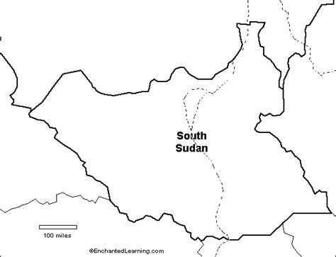Outline Map South Sudan