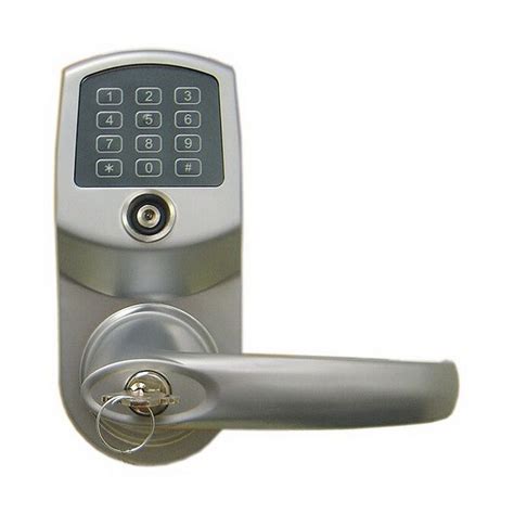 Lockstate Ls Silver Electronic Entry Door Deadbolt With Keypad At