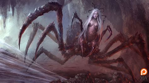 Patreon Spider Queen Mythical Creatures Art Digital Painting