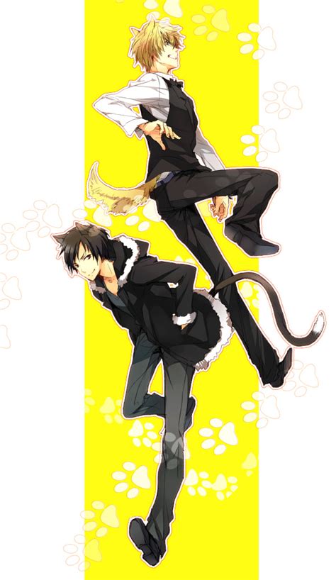 Heiwajima Shizuo Orihara Izaya Durarara Animal Ears Black Hair