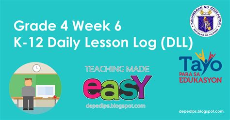 Grade Week K Daily Lesson Log Dll Deped Lp S Hot Sex Picture