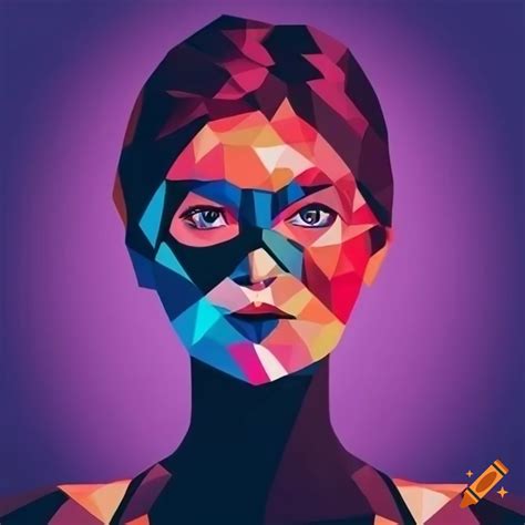 Retro Style Polygon Masked Girl With Superpowers On Craiyon