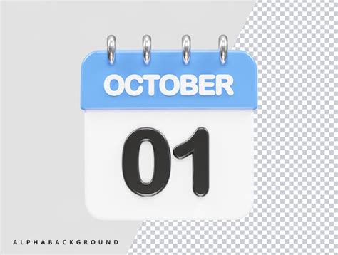 Premium Psd October Month Calendar Icon 3d Rendering Illustration