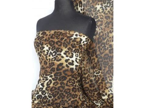 Chiffon Soft Touch Sheer Fabric Black Brown Leopard Q Bkbr