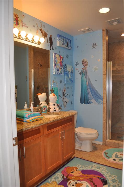 The toilet area can be combined in larger batrooms. Disney Frozen Bathroom | Kid bathroom decor, Bathroom kids ...