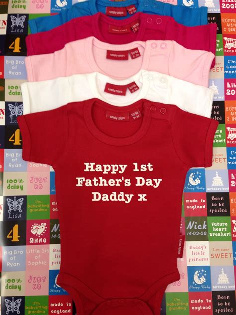 Our gifts will help you remember that precious first year. Happy Fathers Day personalised baby grow from simplycolors ...