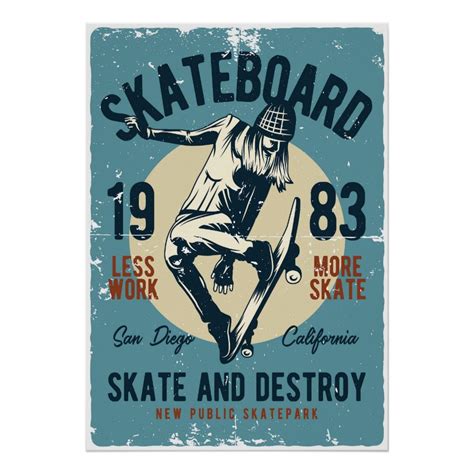 Skateboard San Diego California Poster California Poster Poster