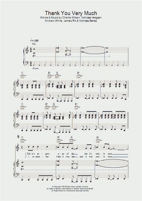 Thank You Very Much Piano Sheet Music Onlinepianist