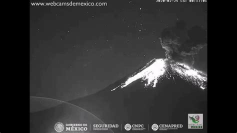 Mexicos Popocatepetl Volcano Spews Ash Into Sky During Late Night