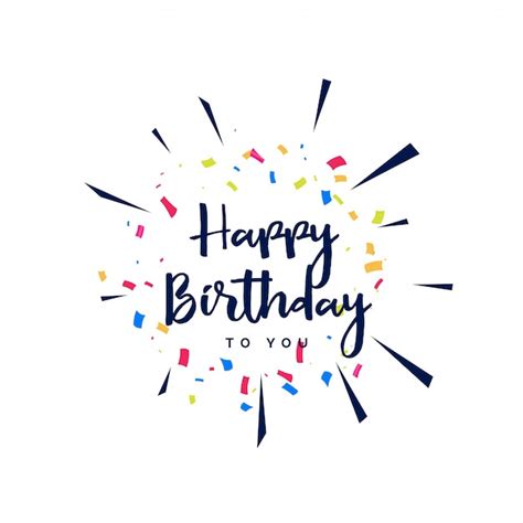 Free Vector Happy Birthday Lettering With Confetti