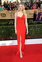 Sophie Turner Wears a Red Dress With a High Slit to the 2017 SAG Awards ...