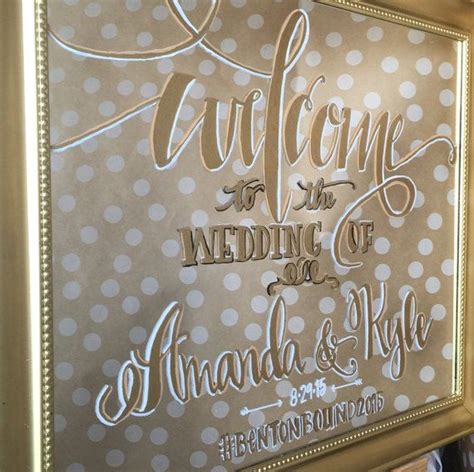 Mirror Framed Welcome Wedding Signage Custom Hand Painted