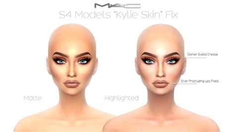 S4models “kylie Matte And Highlighted” Skin Retexture By Mac Sims 4