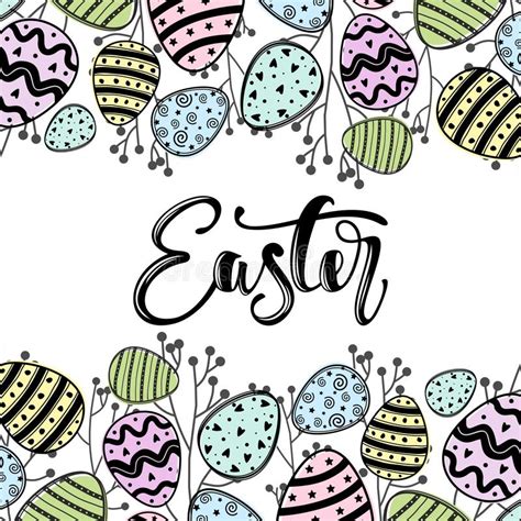 Happy Easter Greeting Card With Calligraphic Hand Written Phrase