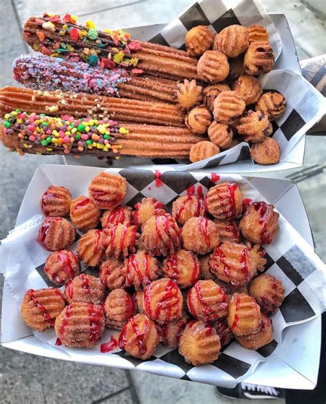 Churro Balls With Strawberry Syrup Fruity Pebblescotton Candynerds