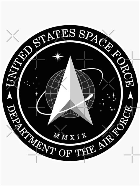 Us Space Force Official Logo Black And White Sticker For Sale By