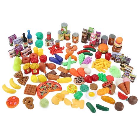 120 Pieces Super Market Grocery Play Food Assortment Toy Set For Kids
