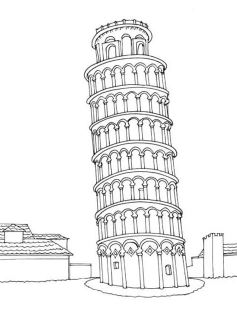 Dibujos De Torre Inclinada De Pisa 11 Para Colorear Para Colorear