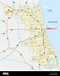 Las zonas de la comunidad de Chicago, mapa Imagen Vector de stock - Alamy