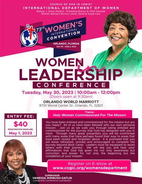 Women In Leadership Conference International Cogic Womens Department