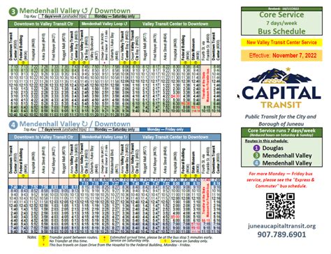Schedules Capital Transit