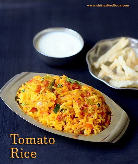 Easy Tomato Rice Recipe In Pressure Cooker Thakkali Sadam Recipe