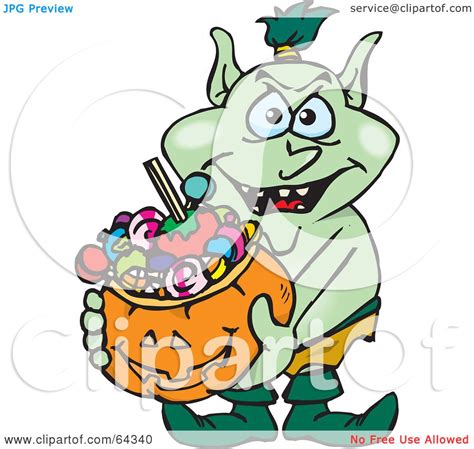Royalty Free Rf Clipart Illustration Of A Trick Or Treating Goblin