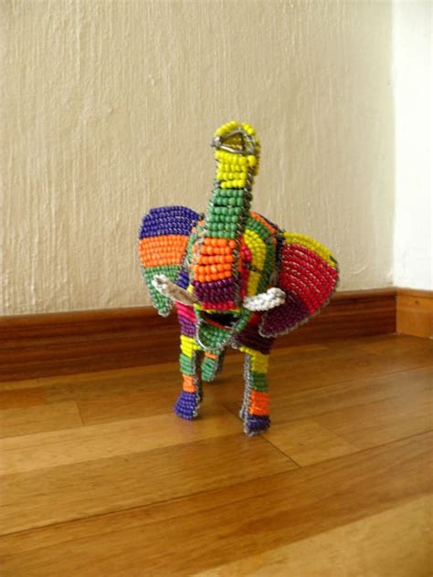 African Beaded Wire Animal Sculpture Elephant Small Etsy