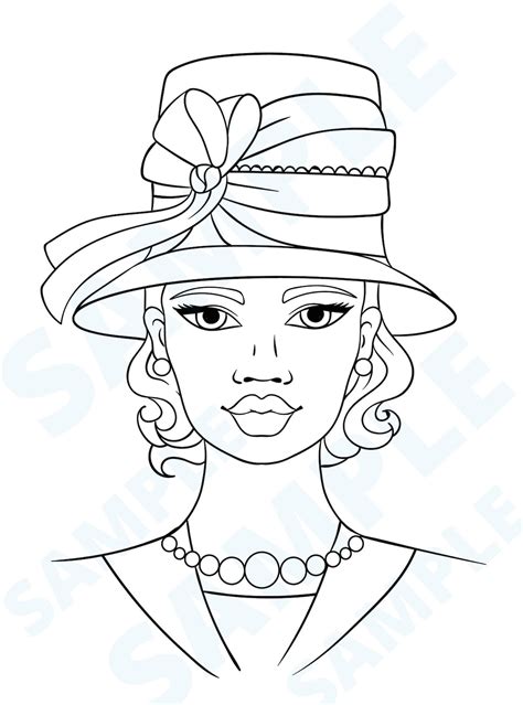 Adult Coloring Page African American Woman Coloring Page Etsy Israel