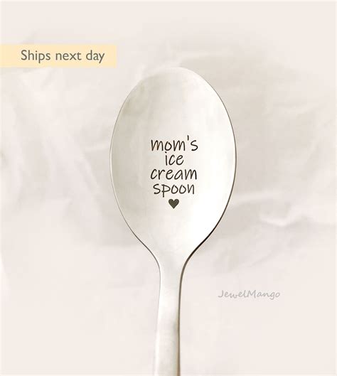 Moms Ice Cream Spoon Mothers Day T Ideas T For Mom Heart Engraved Ice Cream Spoon