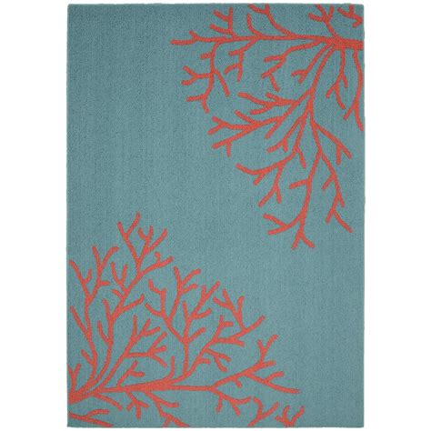 It is a fun hue with shades ranging from light to dark, making it great for any room in. Garland Rug Sea Coral 8 ft. x 10 ft. Area Rug Teal/Santa ...