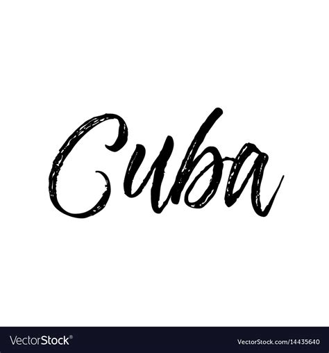 Cuba Text Design Calligraphy Typography Royalty Free Vector