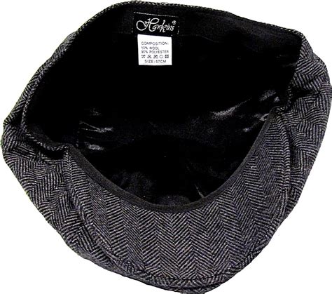 Peaky Blinders Newsboy Hat Gatsby Cap Flat Tweed Herringbone 8 Panel