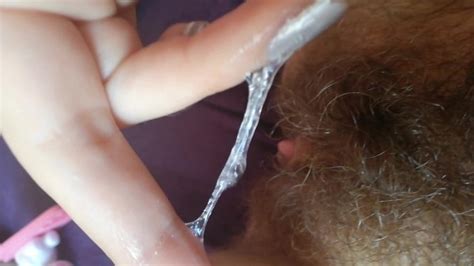 Playing With My Grool After Orgasm Wet Hairy Pussy Sticky Cum Xxx